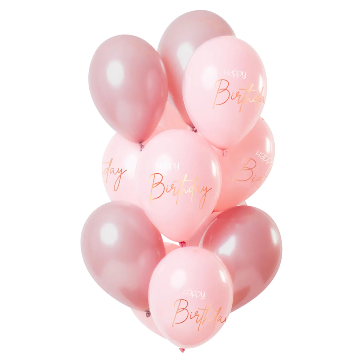 Ballon-Set Happy Birthday Lush Blush, 33 cm, 12 Stück