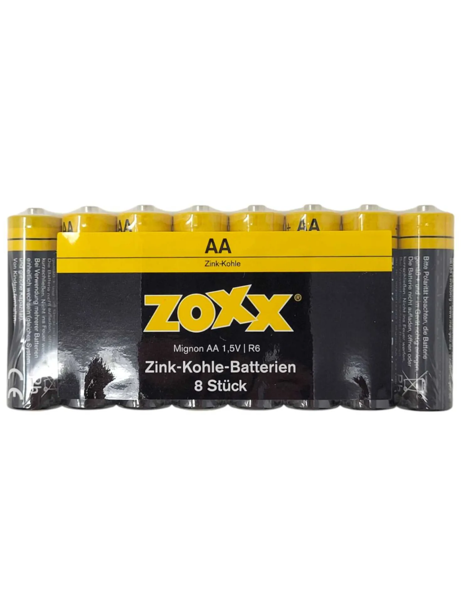 Batterie AA/R6 Zinkkohle, 8 Stück