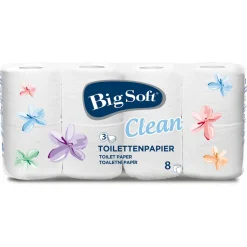 Big Soft Toilettenpapier 8 x, weiß, 3-lagig, 150 Blatt