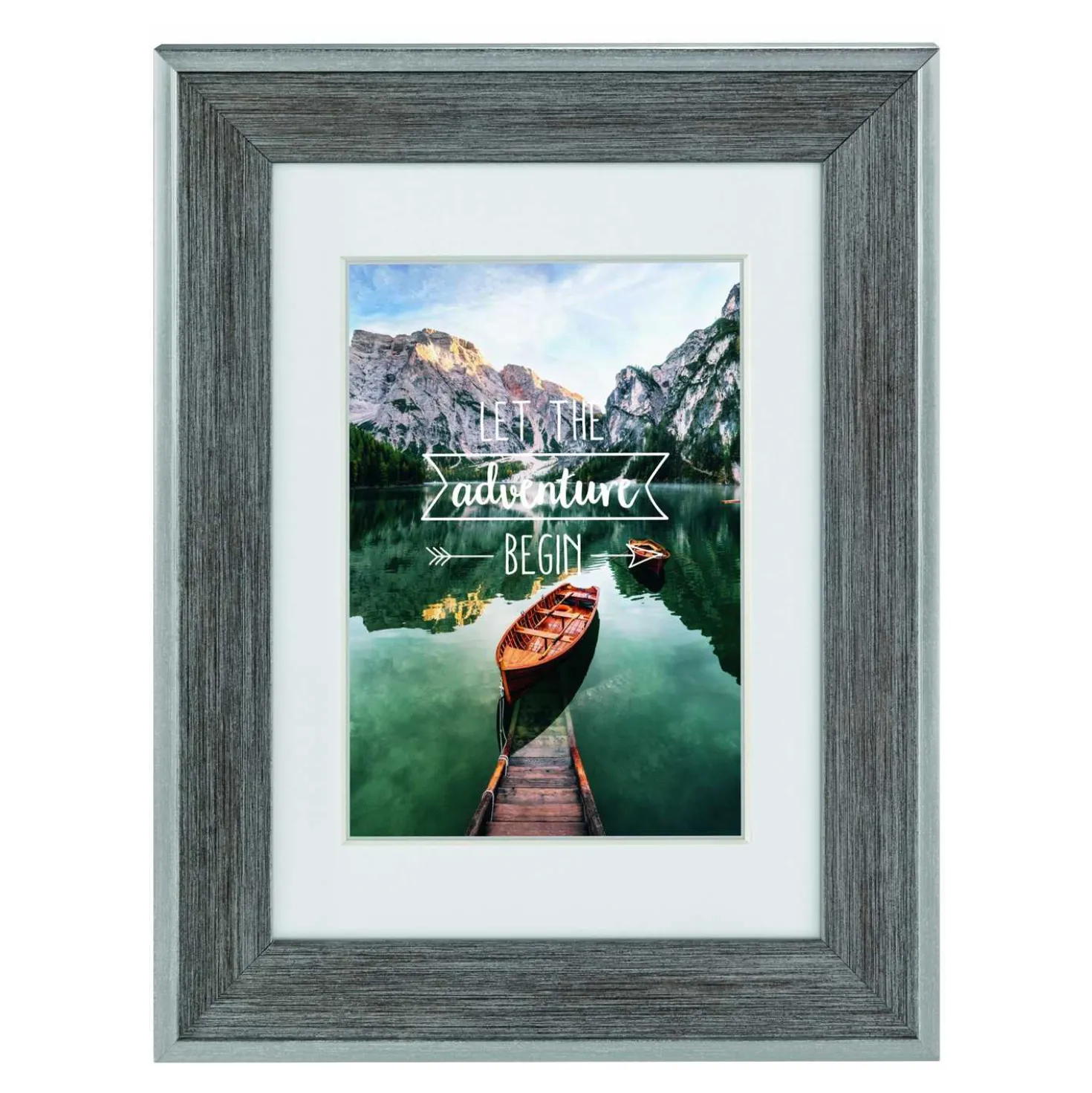 Bilderrahmen 10x15 Kunststoff Sierra Holz-Optik, grau
