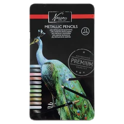 Buntstifte metallic Metall-Etui, 12 Stück