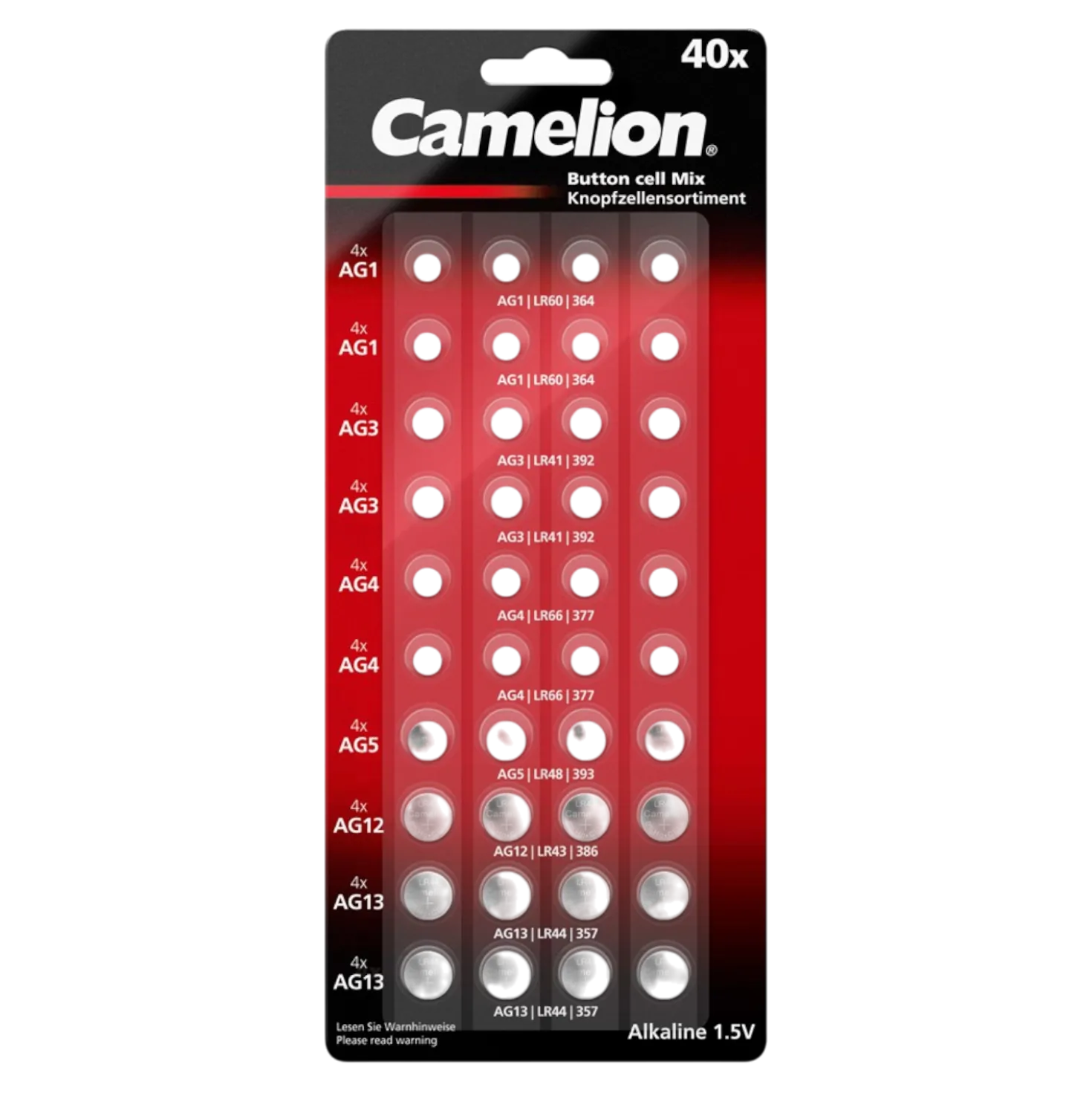 Camelion Batterien Knopfzellen, 40 Stück
