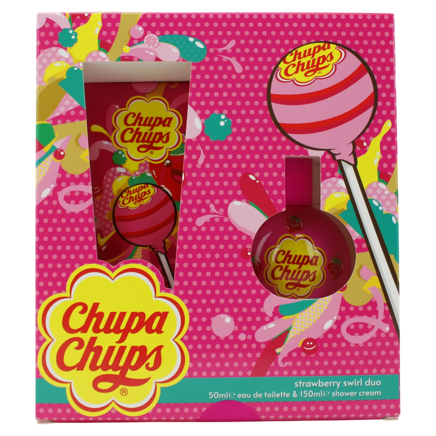 Chupa Lolly Geschenkset Chups Erdbeere, 2-teilig