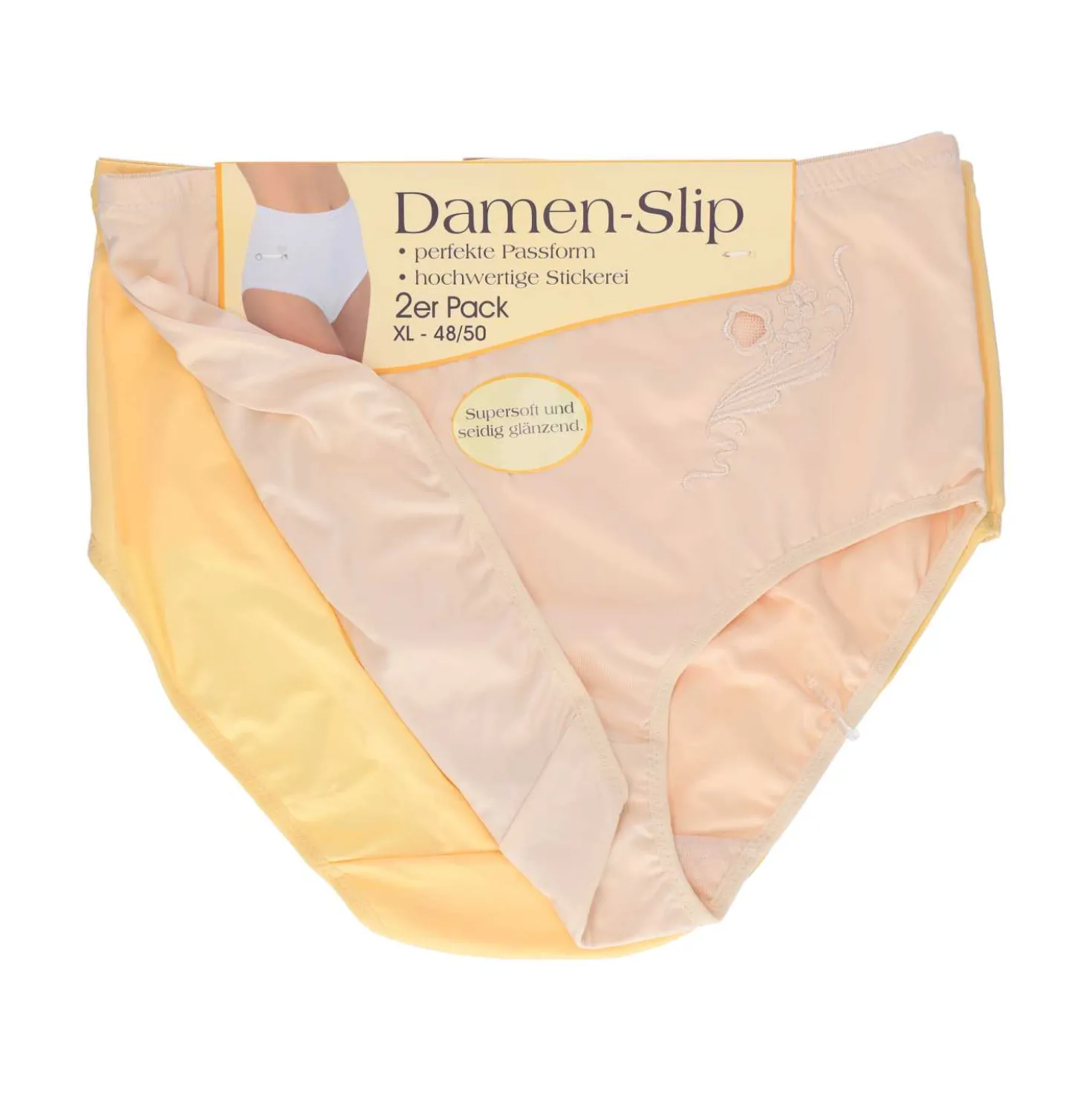 Damen Slip Microfaser Pastellfarben, 2 Stück