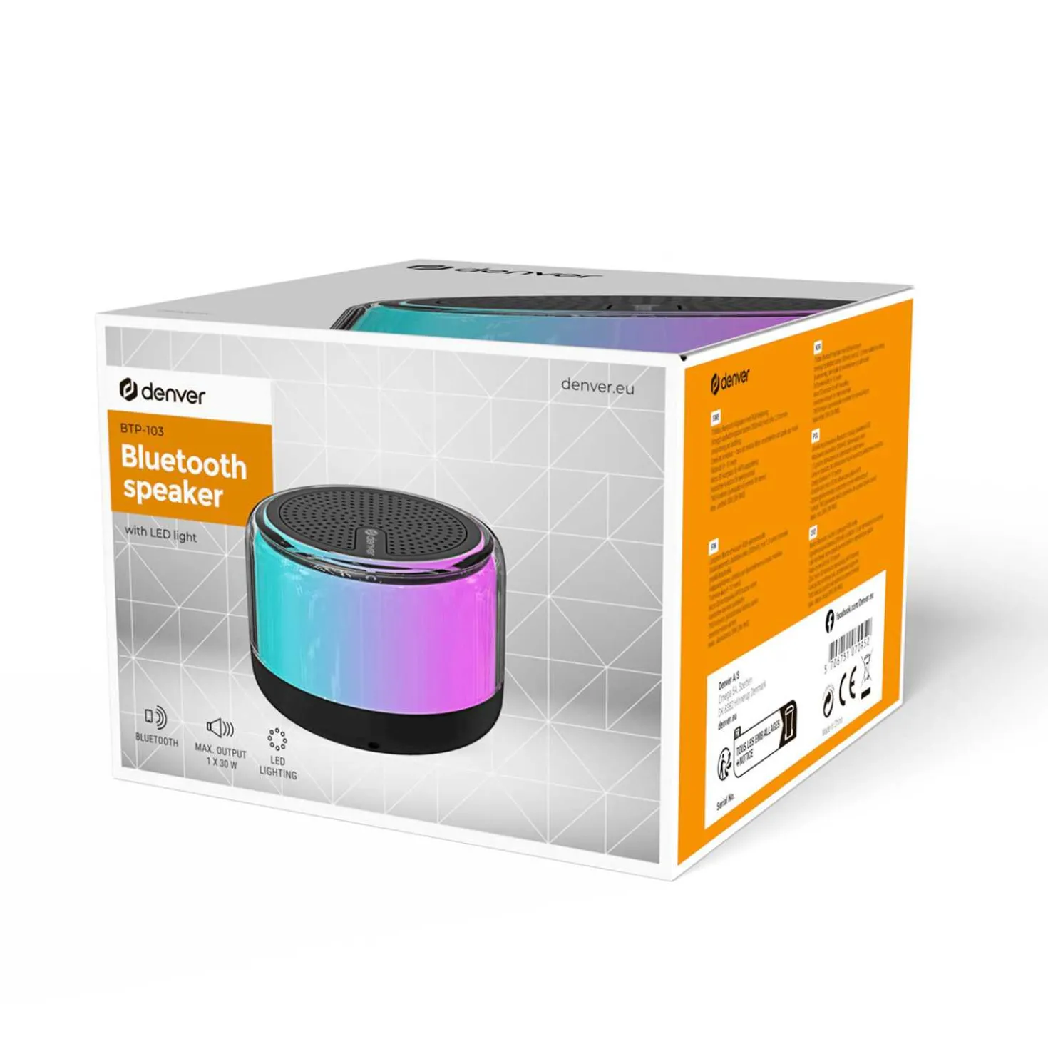 denver Lautsprecher LED Bluetooth BTP-103