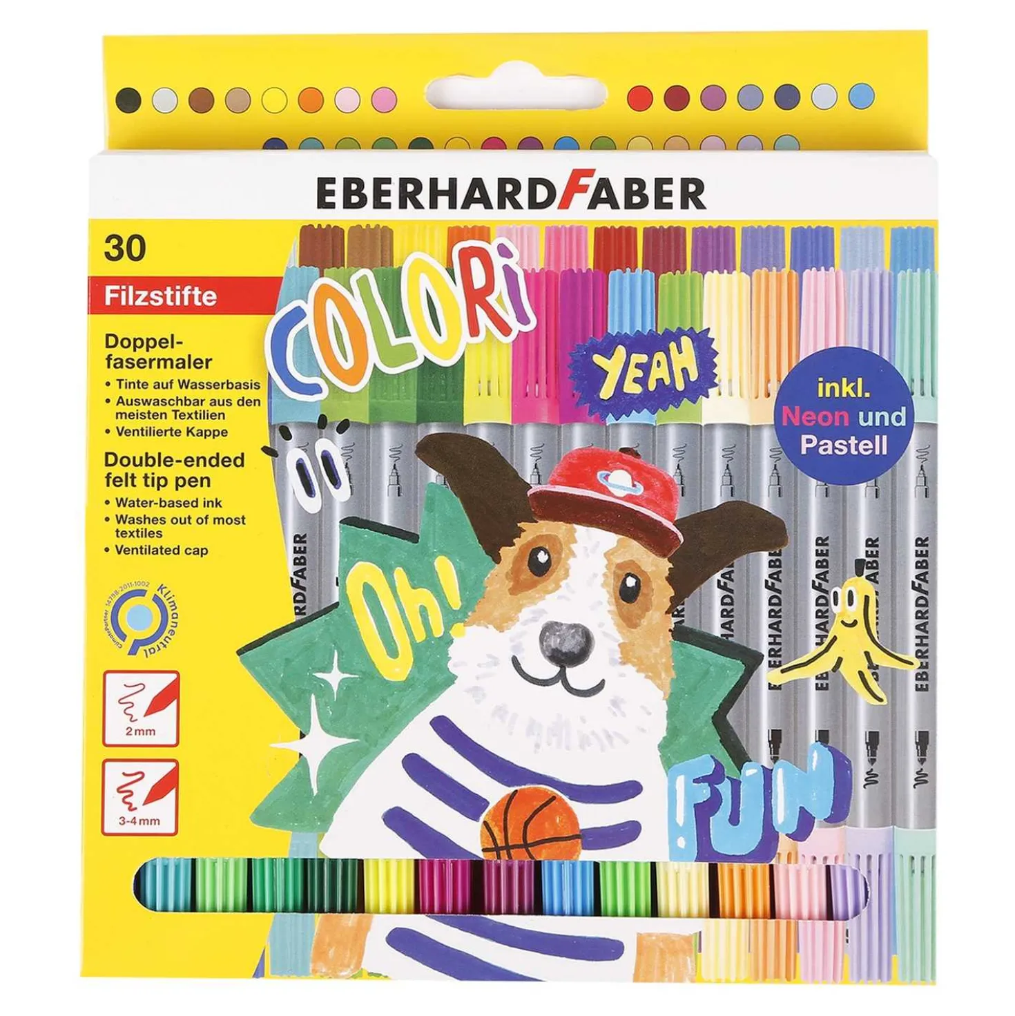Eberhard Faber Doppelfasermaler um Etui, 30 Stück