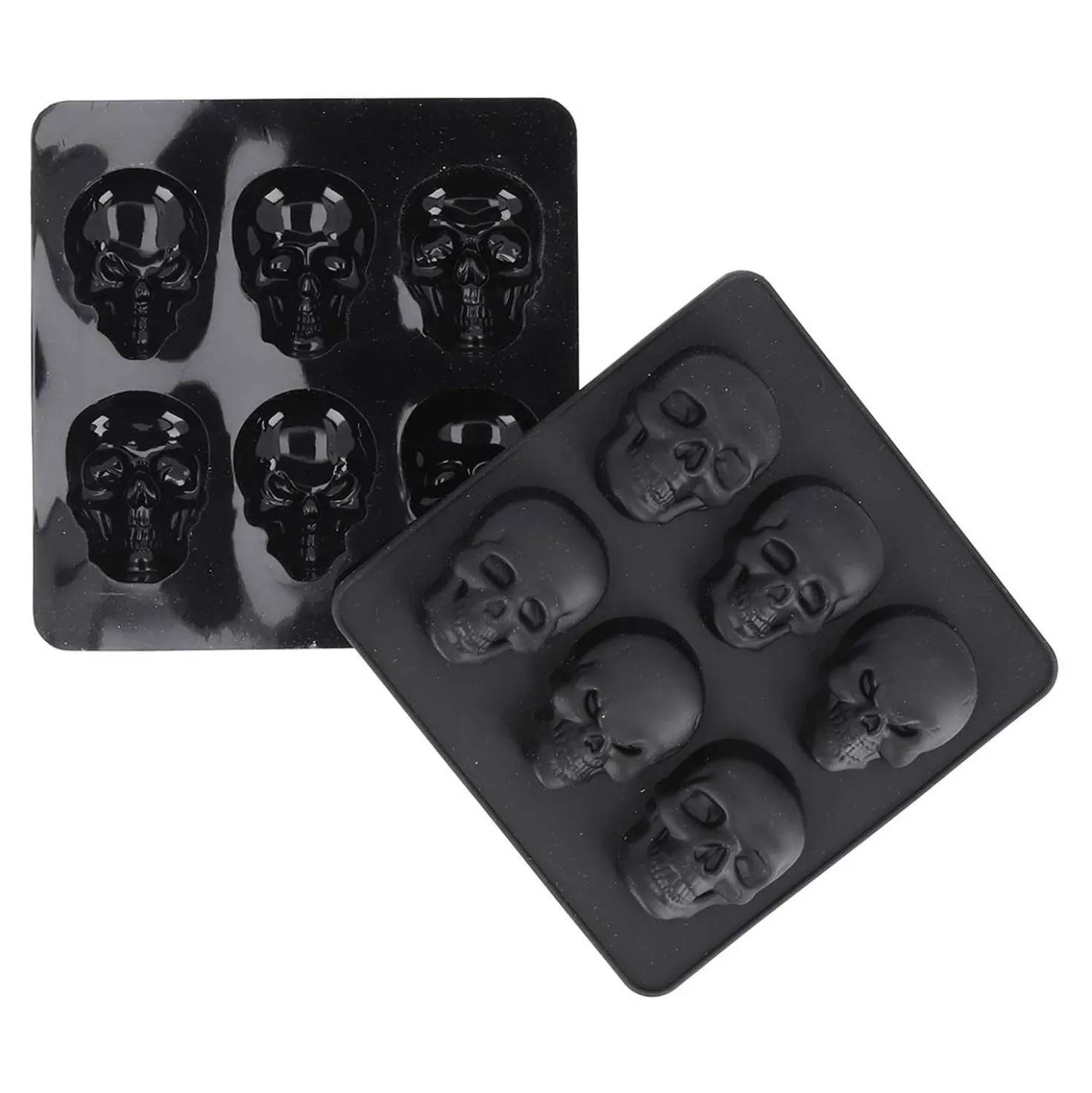 Eiswürfelform Totenkopf Silikon, 2 Stück