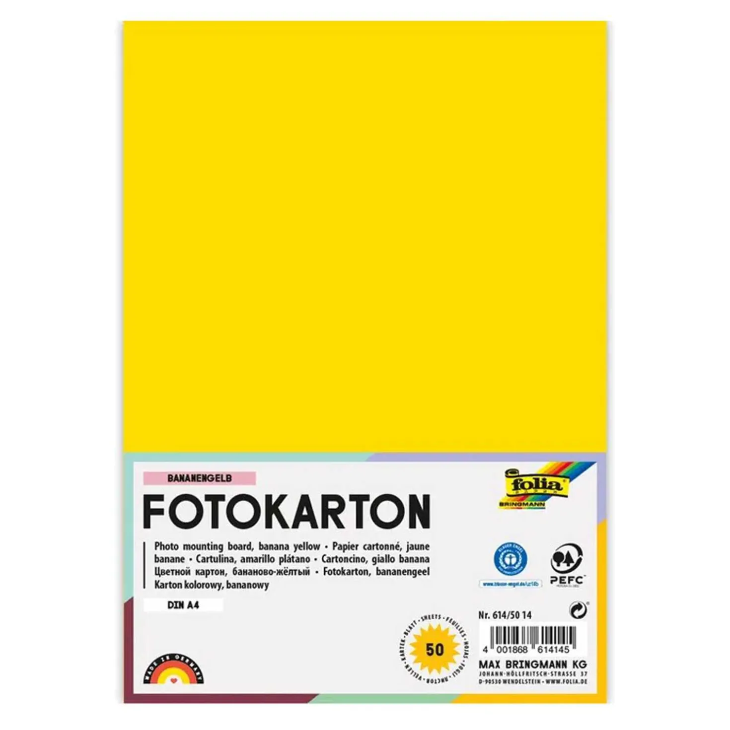 FOLIA Fotokarton bananengelb DIN A4