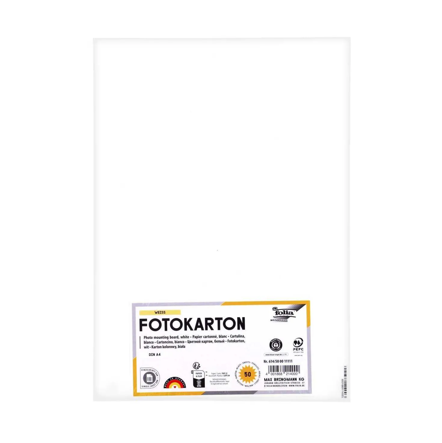 Folia Fotokarton DIN A4, weiß