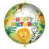 Folienballon HBD Jungle rund, 46 cm
