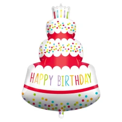 Folienballon HBD Kuchen, 96 cm