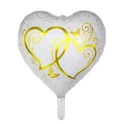 Folienballon Herzen Herz, gold, 45 cm