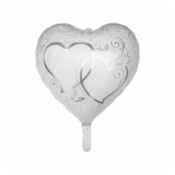 Folienballon Herzen Herz, silber, 45 cm