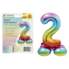 Folienballon Zahl 2 Jahre Regenbogen