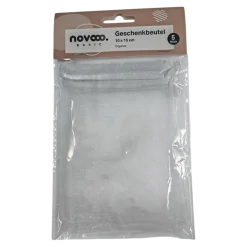 Geschenkbeutel Organza, weiß, 5 Stück