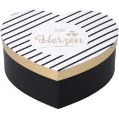 Geschenkbox g1 Herzform, gold, 19,5 x 16,5 x 7 cm