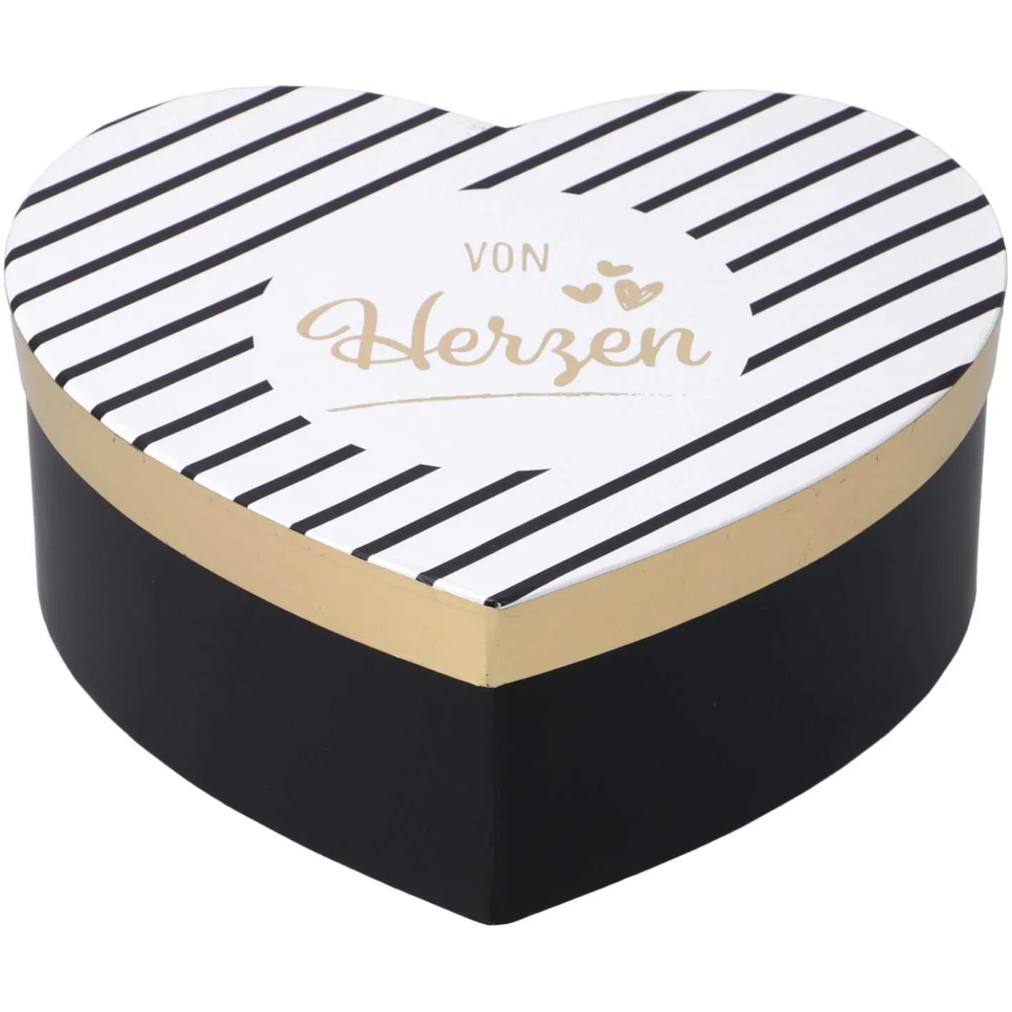 Geschenkbox g1 Herzform, gold, 19,5 x 16,5 x 7 cm
