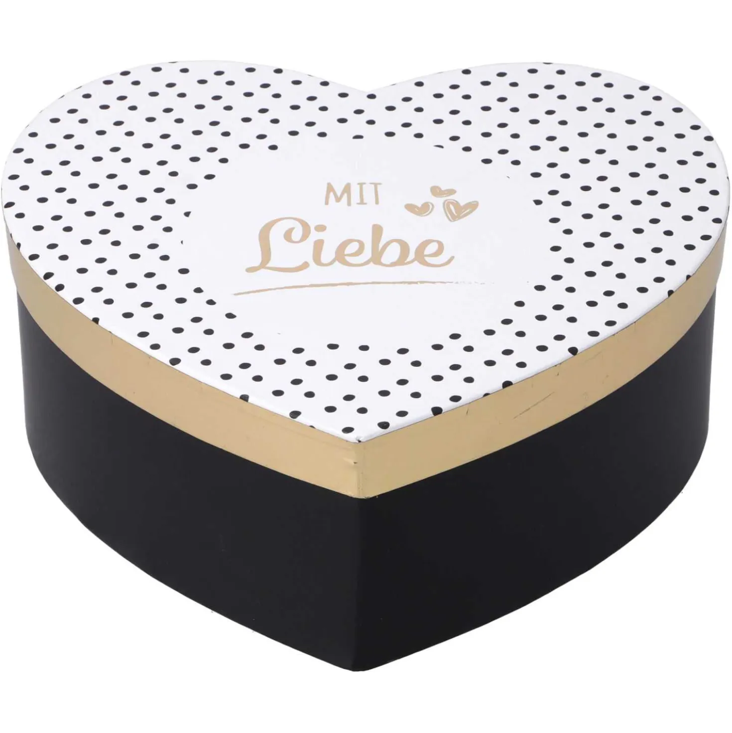 Geschenkbox Größe 2, Herzform, gold