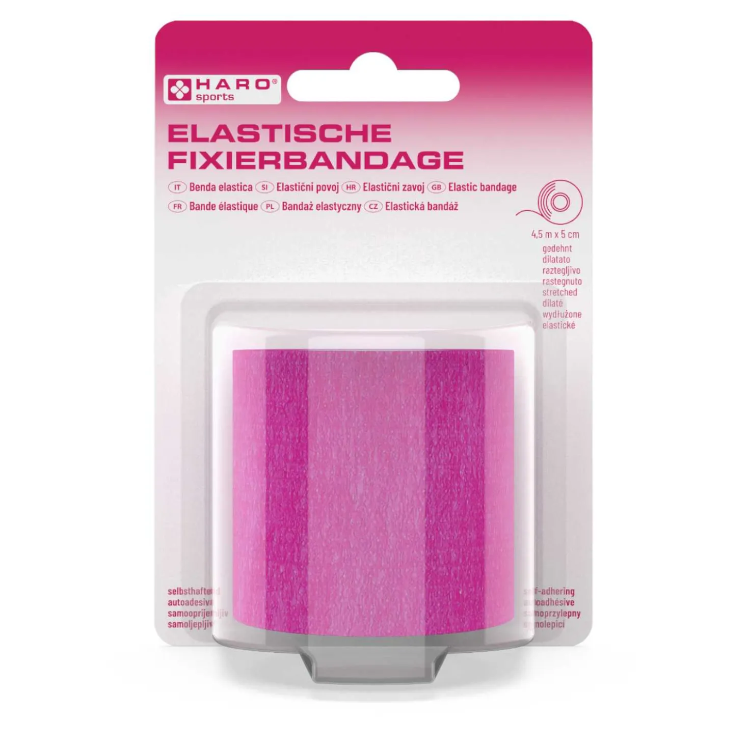 HARO Bandage, elastisch, pink, 4,5 x 5 cm