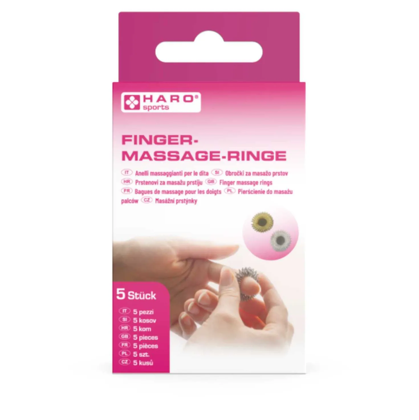 HARO Finger-Ringe Massage, 5-teilig