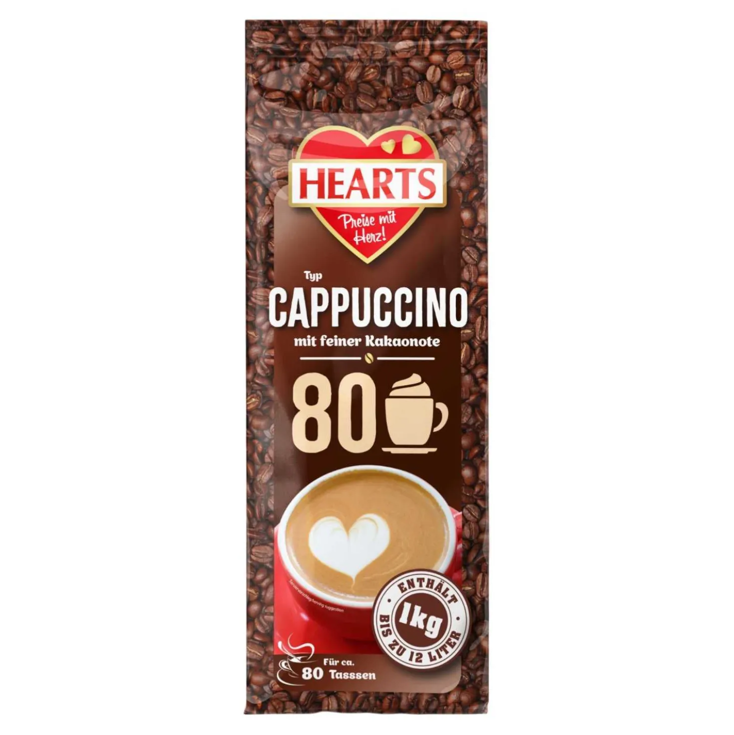 Hearts Cappuccino mit feiner Kakaonote, 1 kg