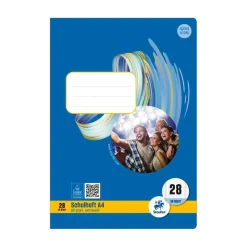 Heft A4 Nr. 28 kariert mit Rand, 80 g, 16 Blatt