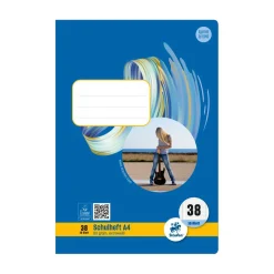 Heft A4 Nr. 38 kariert mit Rand, 80 g, 16 Blatt