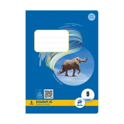 Heft A5 Nr. 9 liniert mit Rand, 80 g, 16 Blatt