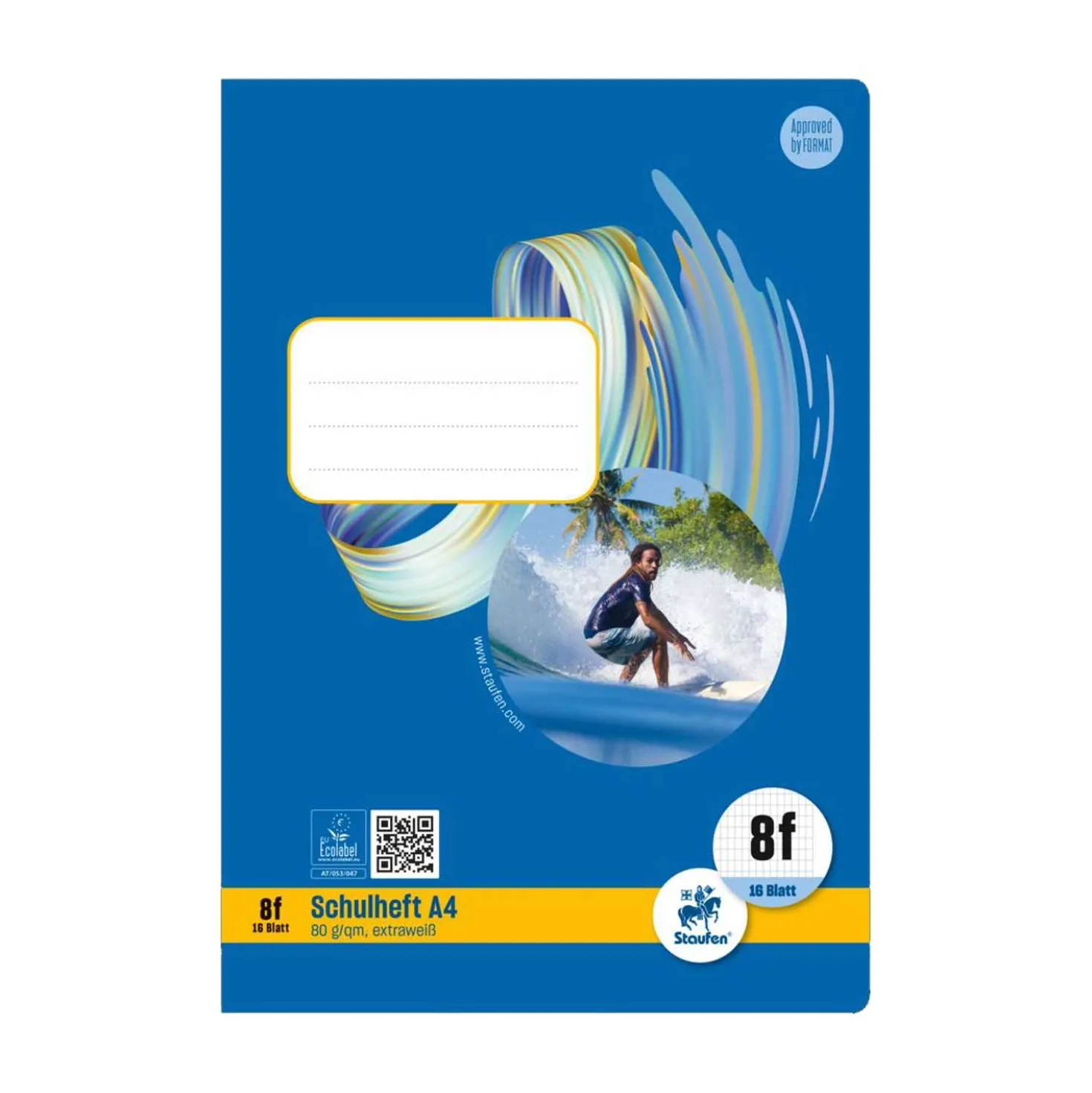Heft A4 Nr. rautiert mit Rand, 80 g, 16 Blatt