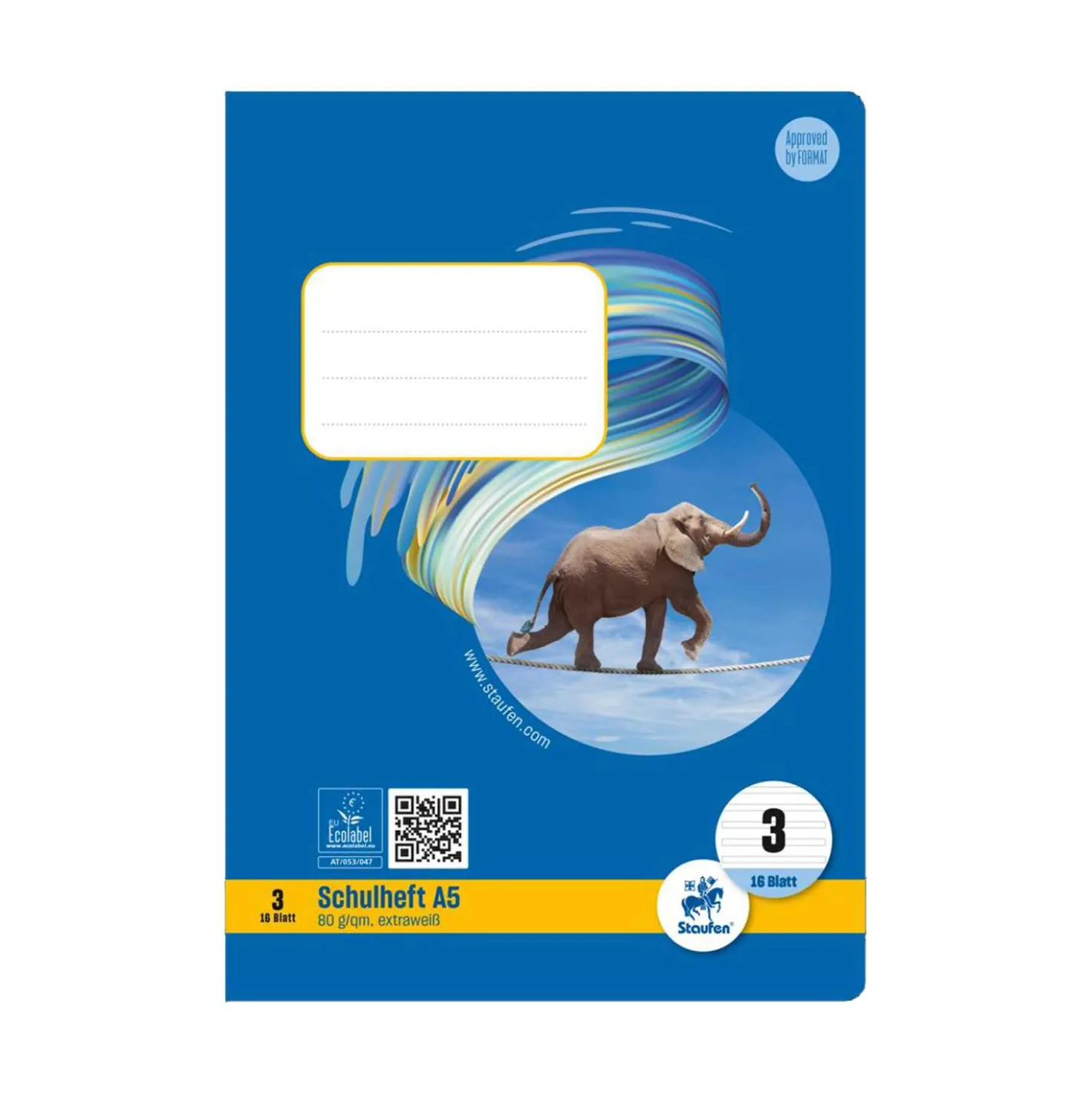 Heft A5 Nr. 3 3. Schuljahr, 80 g, 16 Blatt