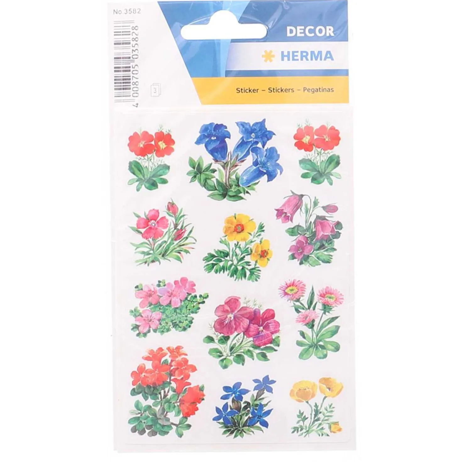 Herma Sticker Gebirgsblumen 36 Sticker auf, 3 Blatt