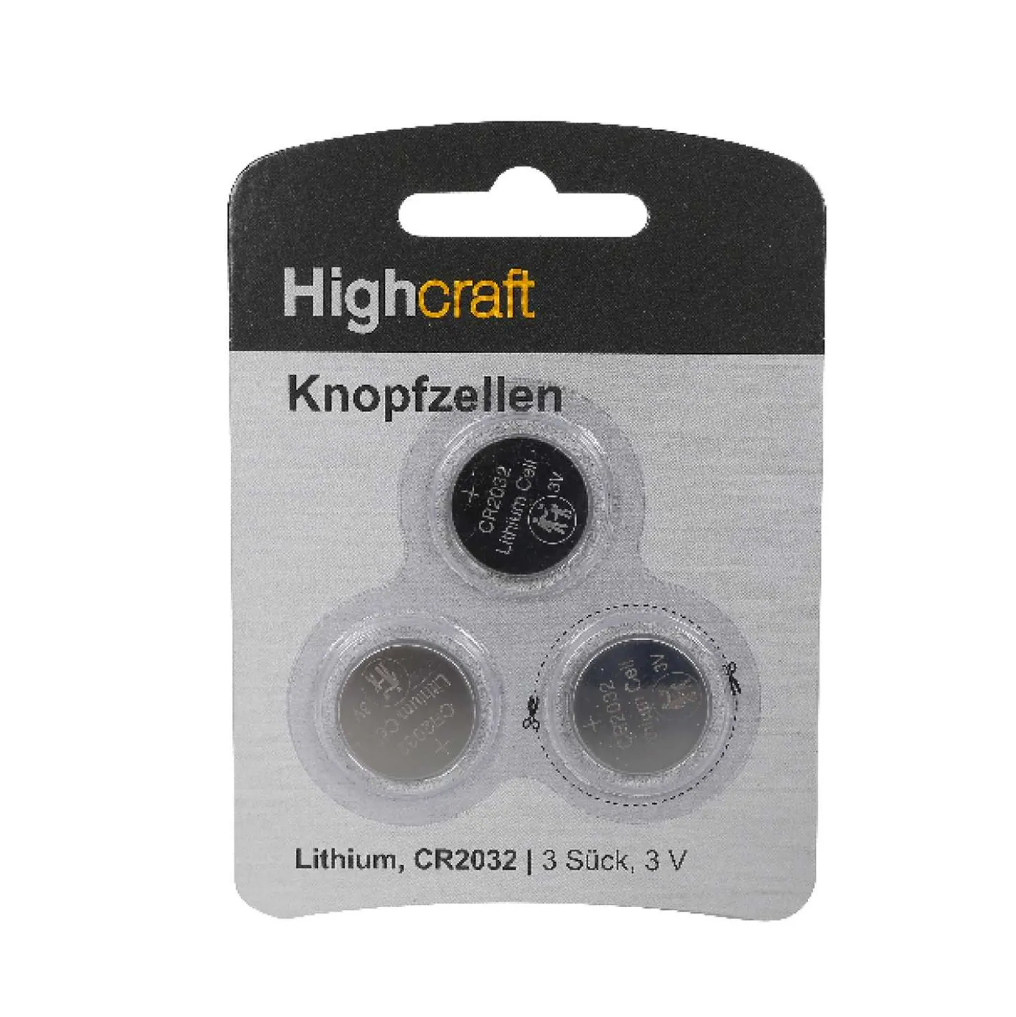 Highcraft Batterie CR2032 Lithium, 3 Stück