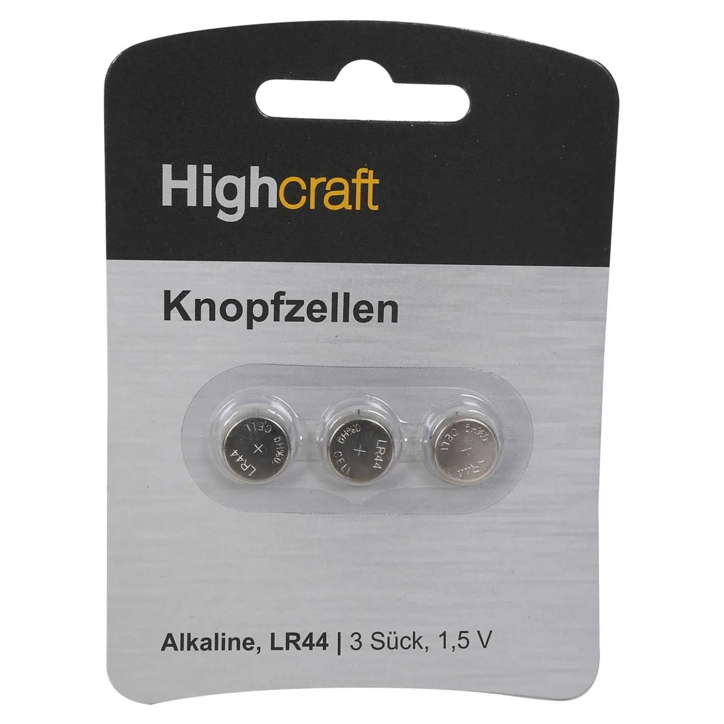 Highcraft Batterie LR44 Alkaline, 3 Stück