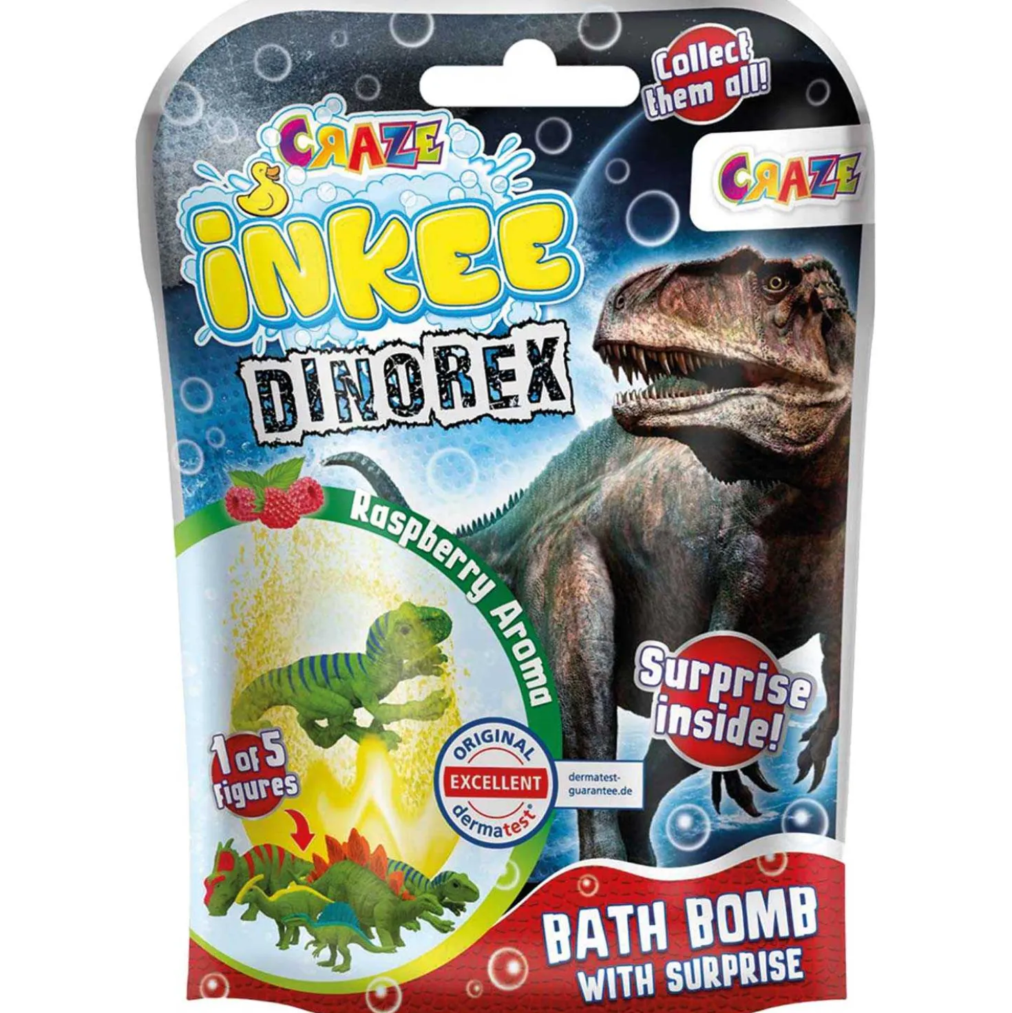 Inkee Badebombe Dino mit Sammelfigur, 100 g