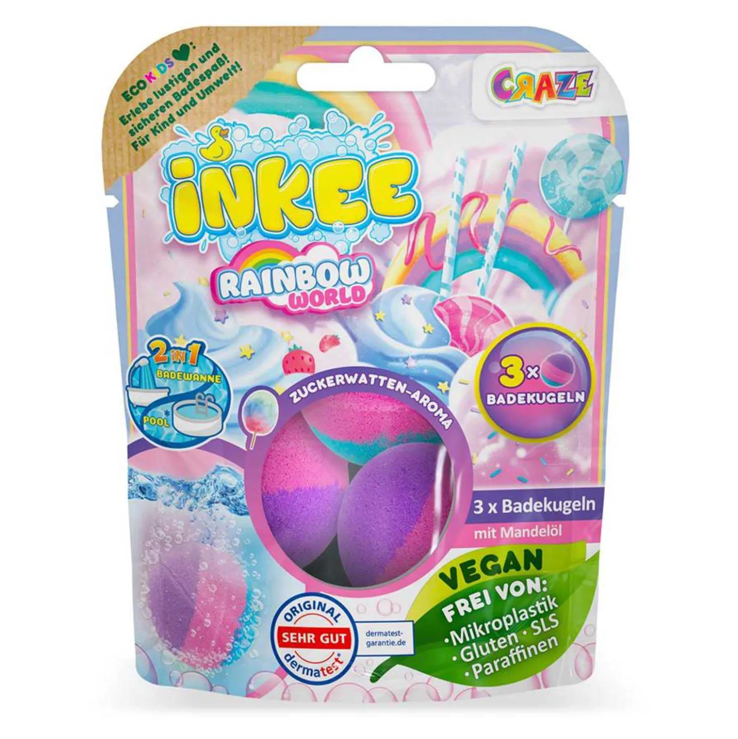 Inkee Badebombe Rainbow World