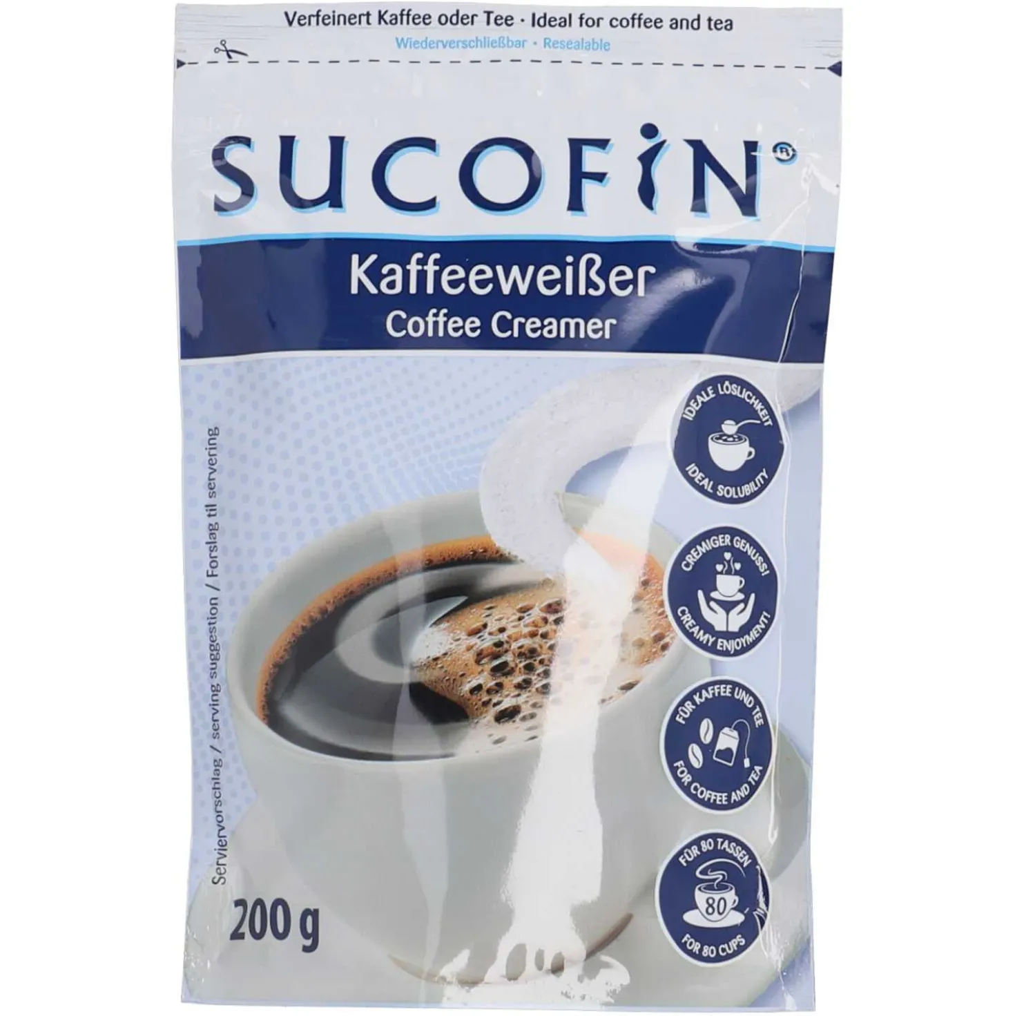 Kaffeeweißer Sucofin Beutel für 80 Tassen, 200 g