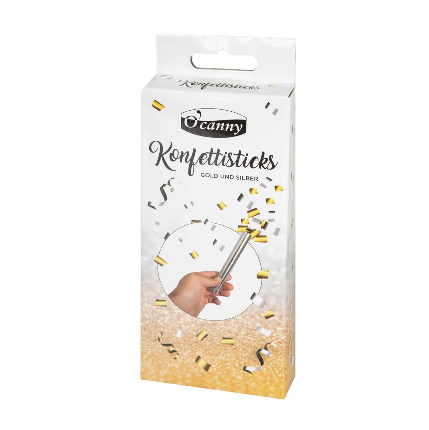 Konfetti Sticks, gold-silber, 3 Stück