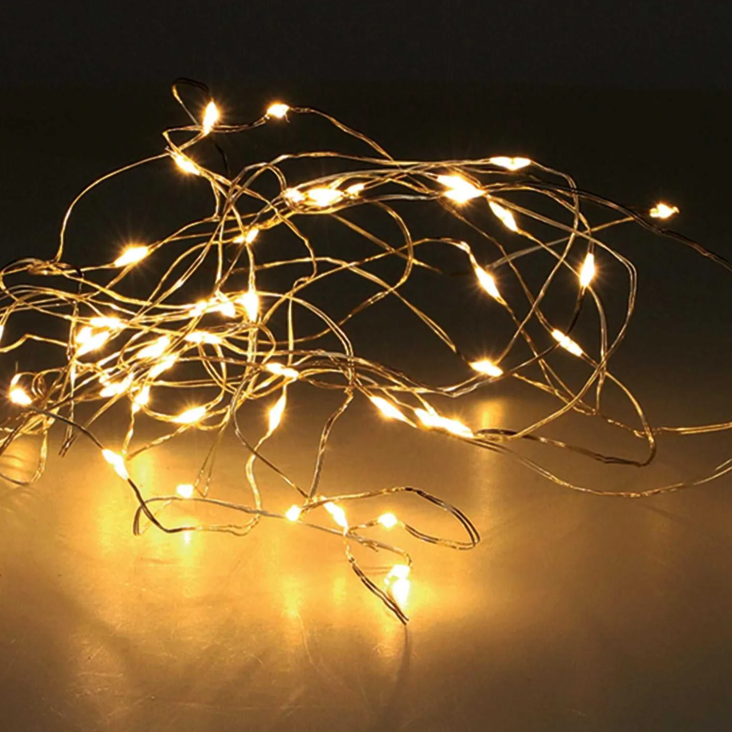LED Outdoor Lichterkette mit Timer und Fernbedienung, warmweiß, 50 Stück