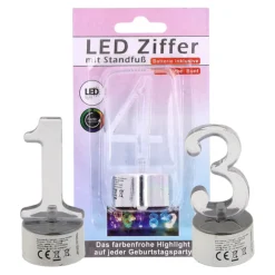 LED Zahlen 0 - 9, silber, 8 cm