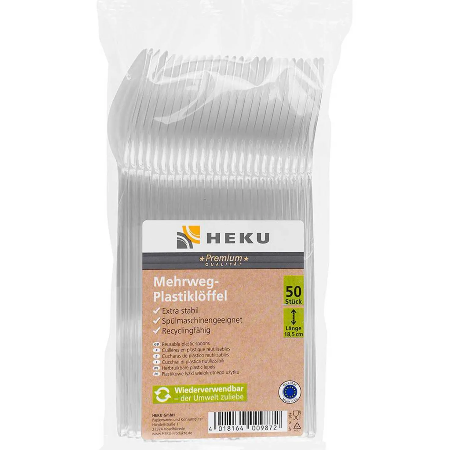 Löffel Mehrweg, transparent, 50 Stück