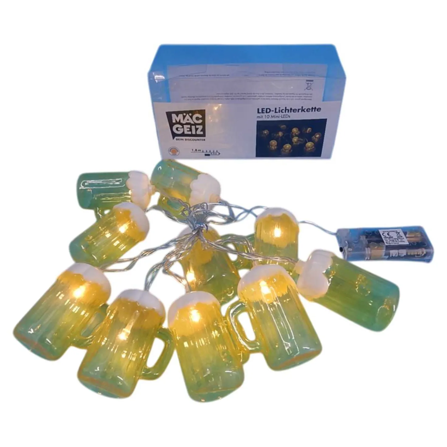 Lichterkette Biergläser, 10 LED