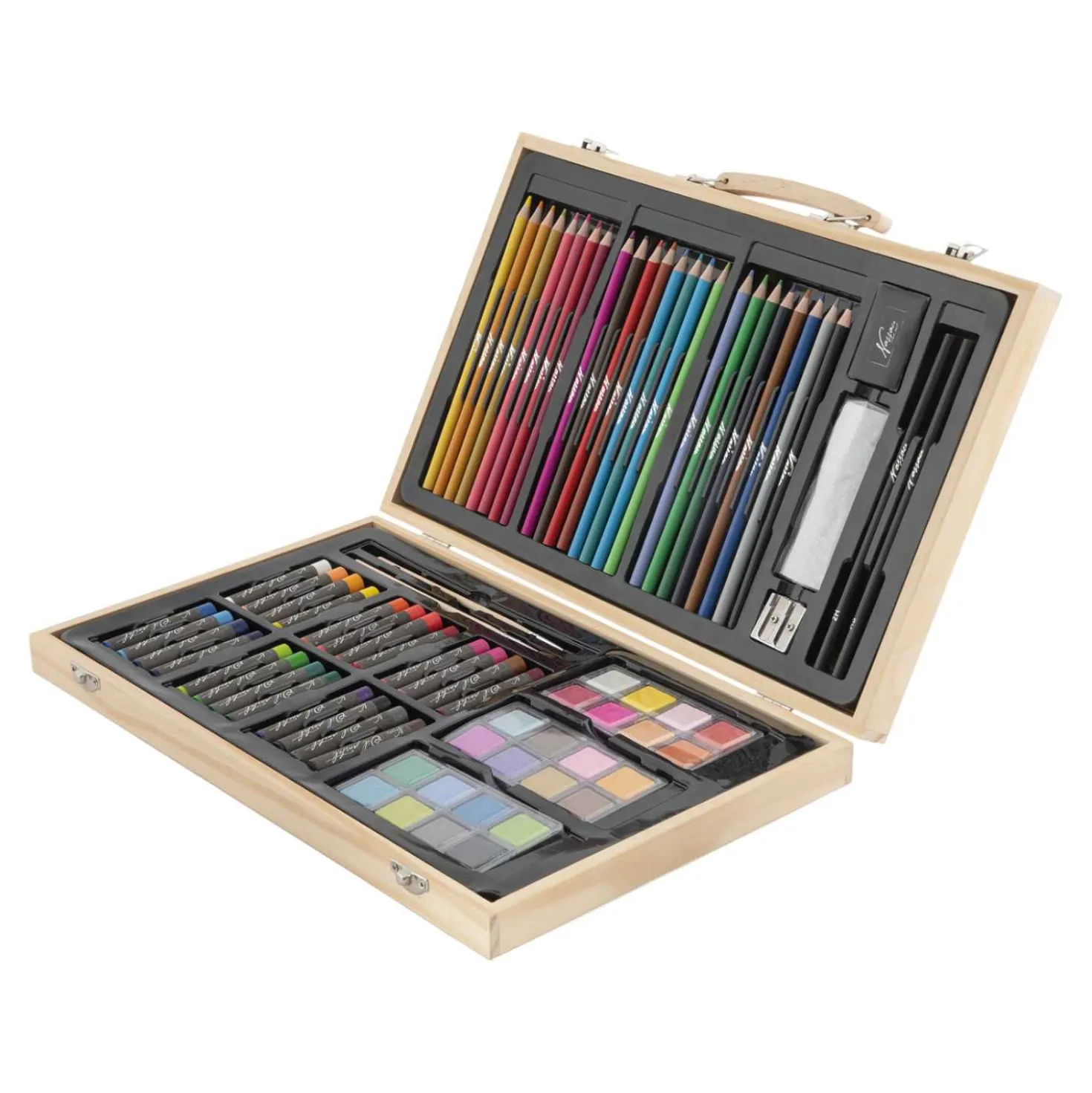 Malkoffer Art Box Holzkoffer, 79-teilig