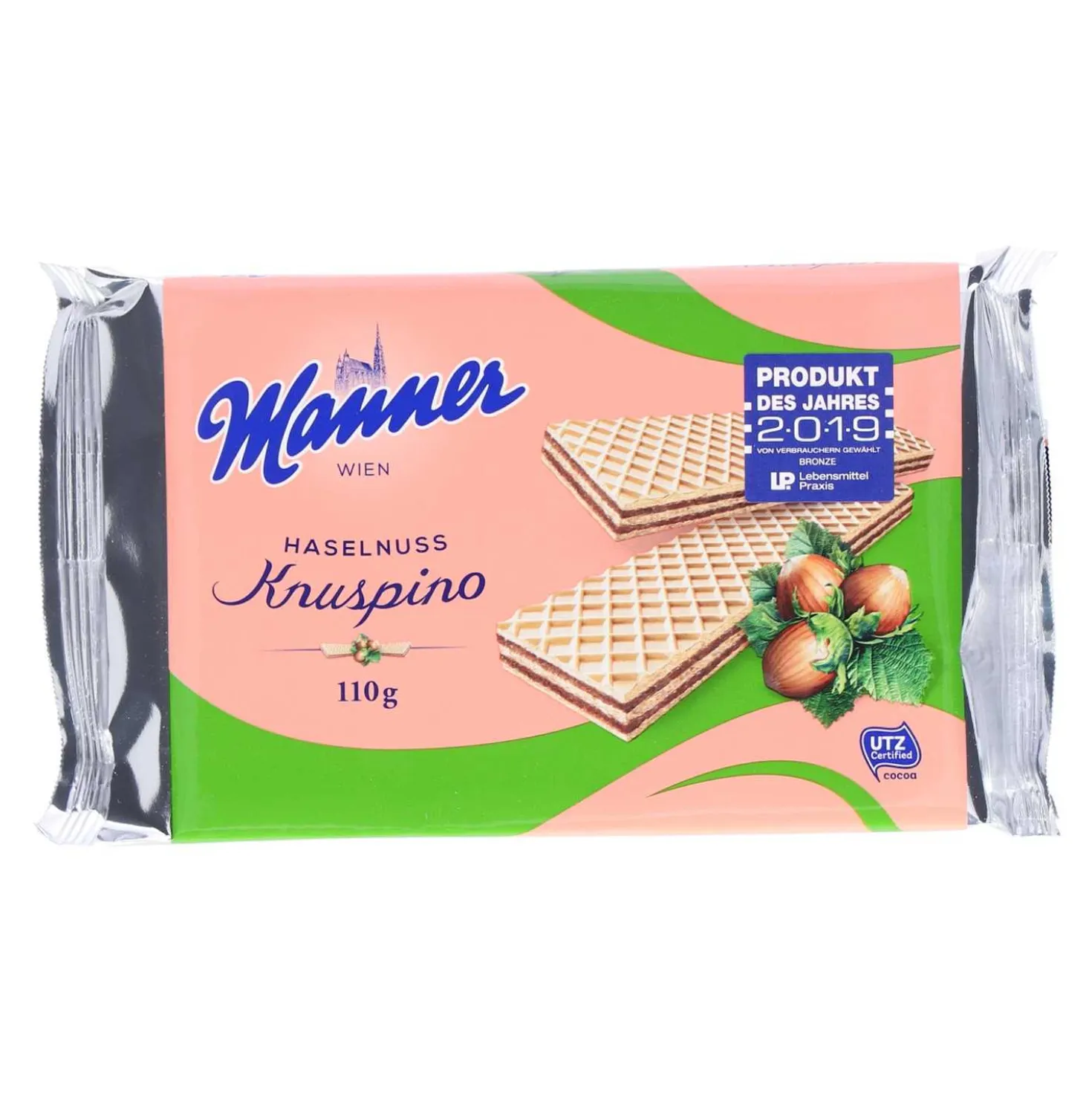 Manner Knuspino Haselnuss Waffel