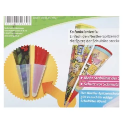 Nestler Spitzenschutz für Schultüte 85 cm 6-eckig transparent