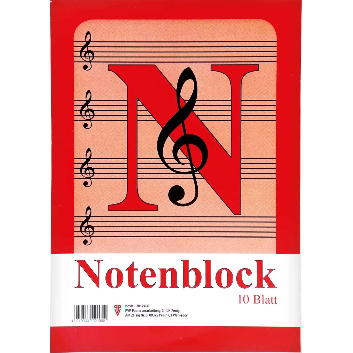 Notenblock DIN A4 10 Blatt