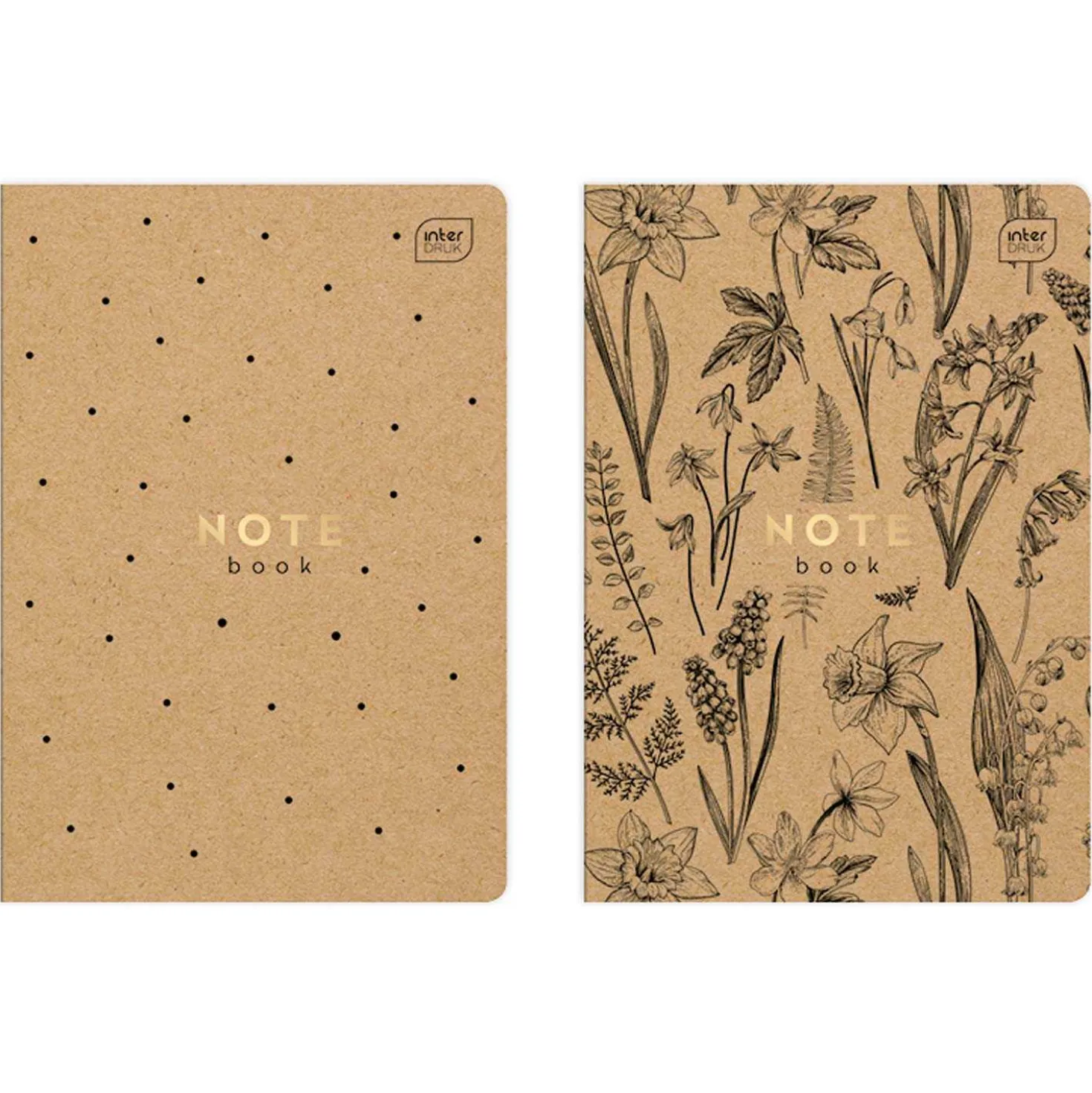 Notizbuch A5 kariert Kraftpapier-Cover, 60 Blatt