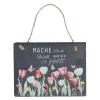 novooo Dekohänger Floral Schiefertafel