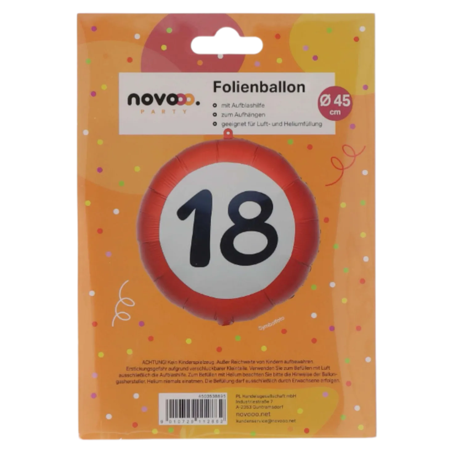 novooo Folienballon 18 Jahre