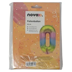 novooo Folienballon 0 Jahre Regenbogen, 90 cm