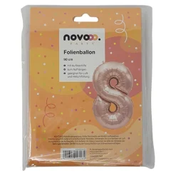 novooo Folienballon 8 Jahre Roségold, 90 cm